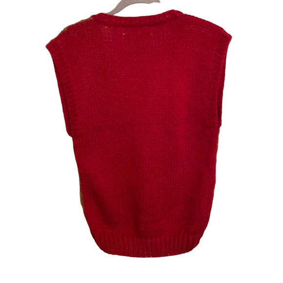 VTG Knit Vest Small holiday RED  GREEN RRRRRUSS - Picture 2 of 6